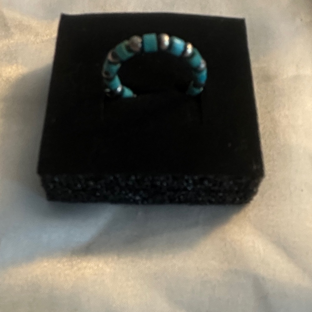 Turquoise Bead Stretch Ring from Chaco Canyon Trading New